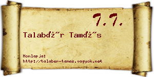 Talabér Tamás névjegykártya